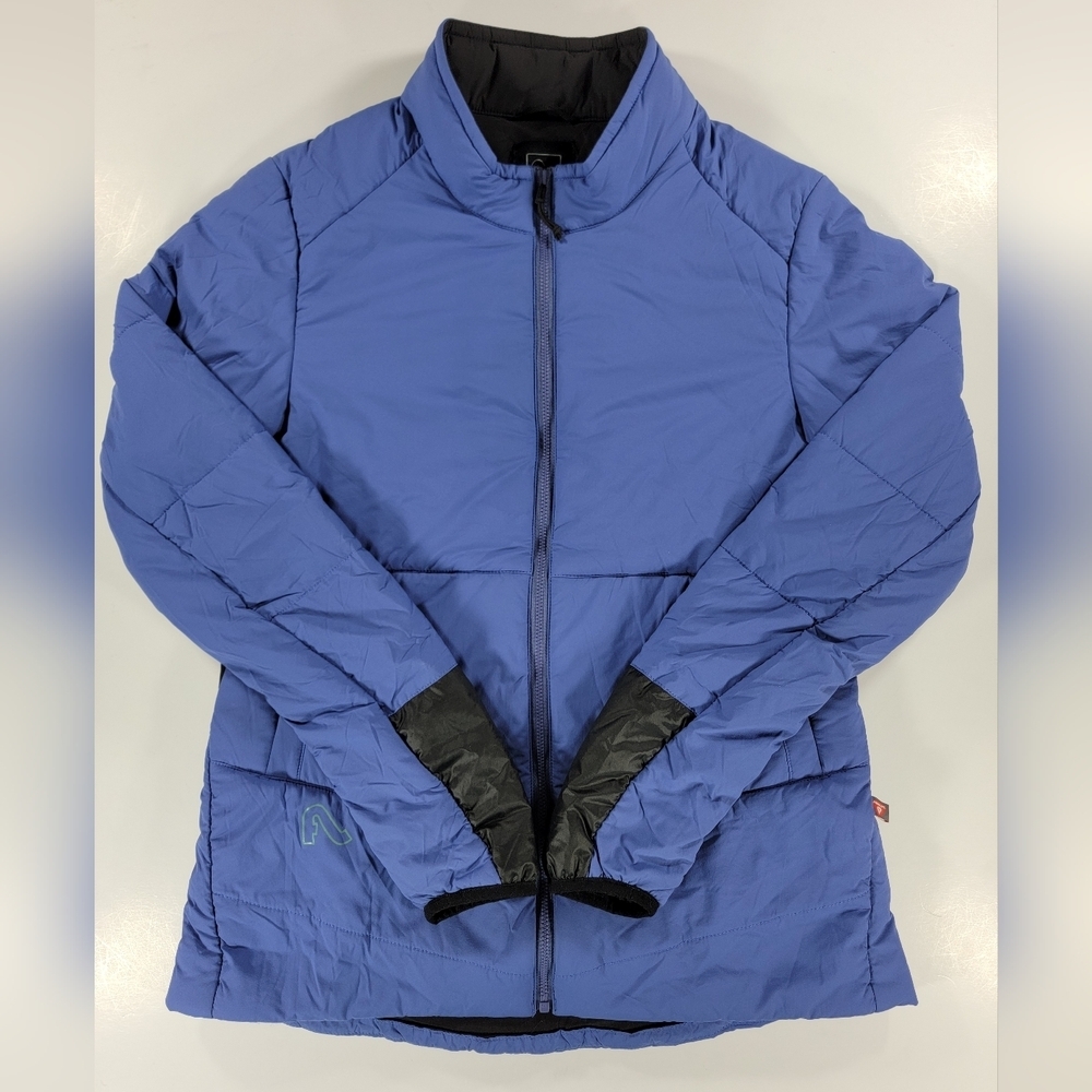 FlyLow Women's Lara Insulated Jacket Blue Black Medium Primaloft Midweight